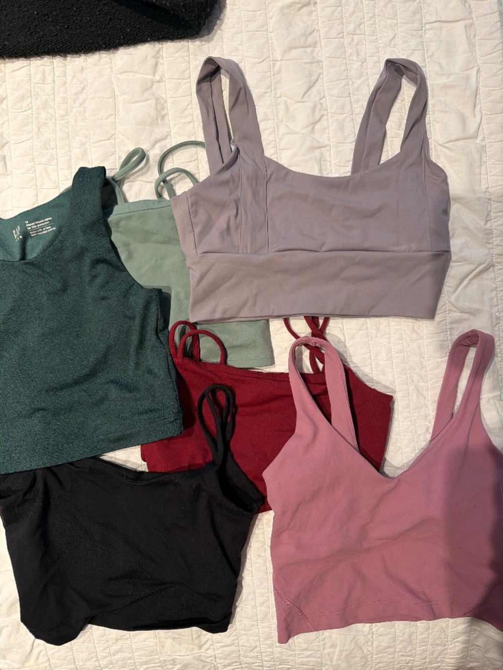 Assorted sport bra tops